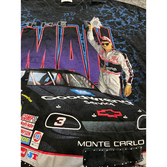 Vintage Chase Dale Earnhardt The Man T Shirt Size XL 90s All Over Print Nascar - Picture 5 of 10